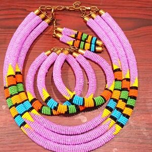 Maasai african Kenyan beaded necklaces
